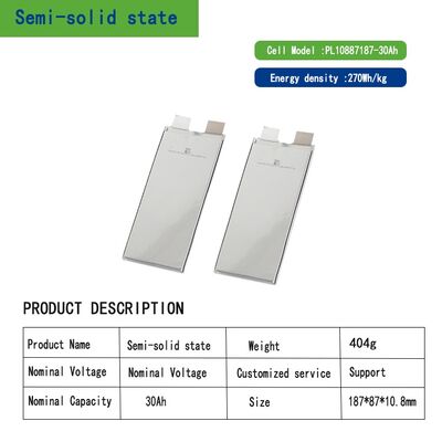 3.7V 30000mAh 270Wh/kg Semi-Solid Lithium Polymer Battery for Heavy-duty Drones, Hybrid Solid-liquid State LiPo Battery Pack