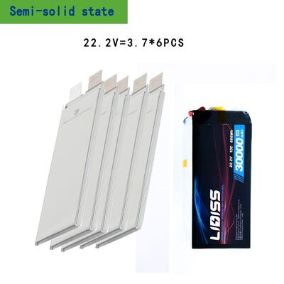 3.7V 30000mAh 270Wh/kg Semi-Solid Lithium Polymer Battery for Heavy-duty Drones, Hybrid Solid-liquid State LiPo Battery Pack