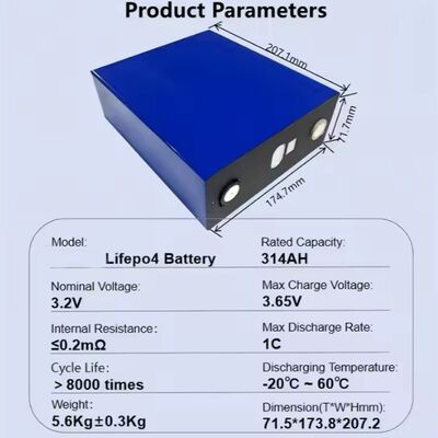 3.2V 314AH  Lifepo4  Lithium Ion Battery Packs for Solar Energy Storage