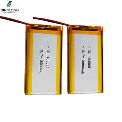 Rechargeable 3.7v 3000mah Lithium Polymer 103565 103665 Li Ion Customize Flat Lipo Battery With PCB