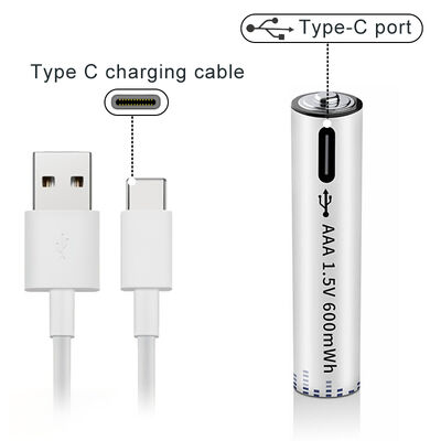 Logo Print Lithium 1.5v AAA USB Rechargeable Charging Battery 1.5v Triple a Type-c Port Aa Usb Rechargeable Batteries