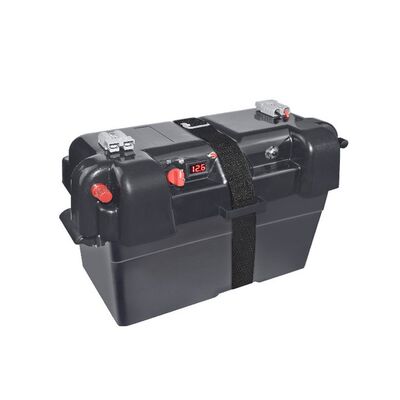 12V Portable Outdoor Power Box with USB/12V Cigarette Lighter Socket, Waterproof Battery Case for Camping, Caravan, Off-Grid Use