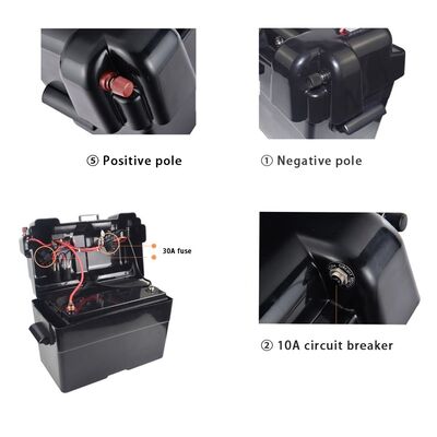 12V Portable Outdoor Power Box with USB/12V Cigarette Lighter Socket, Waterproof Battery Case for Camping, Caravan, Off-Grid Use